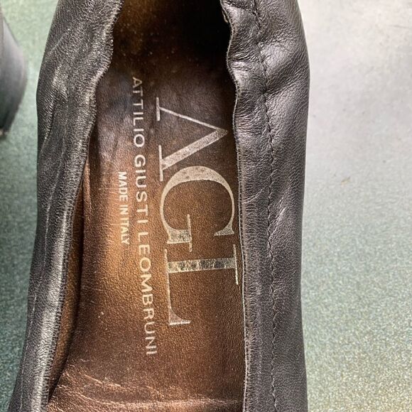 AGL attilio Houston leombrunl heels 36.6 brown/blk - Picture 2 of 8